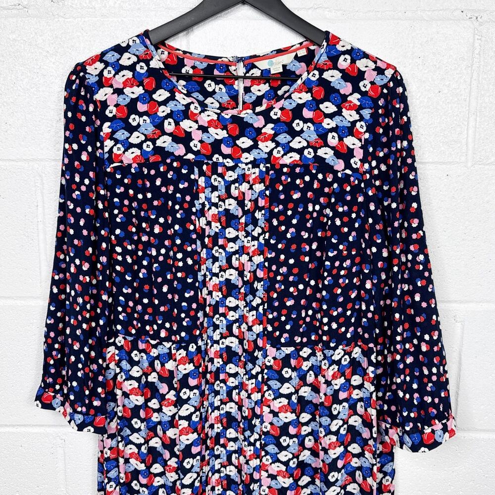Boden Navy and Pink Patterned Dress 16L - Picture 6 of 11